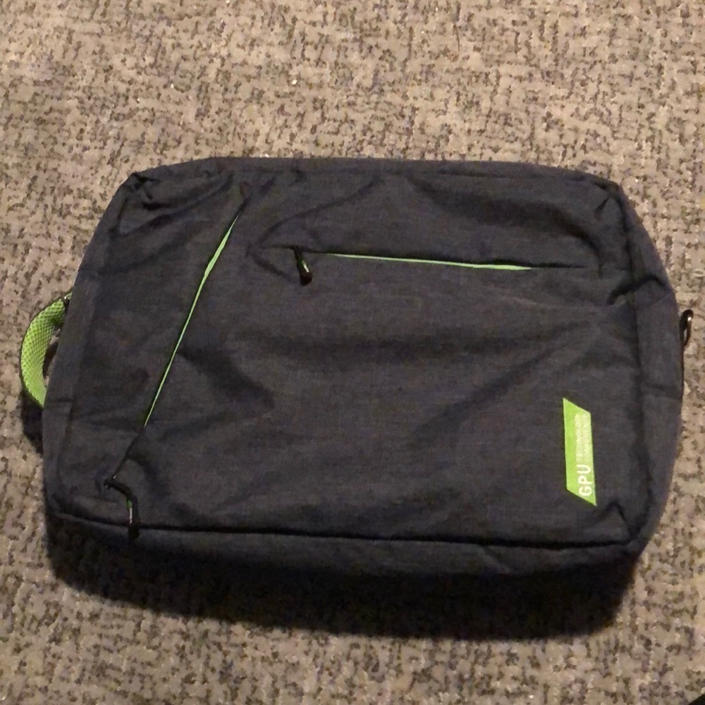 NWOT Bright Green and Gray Laptop Case